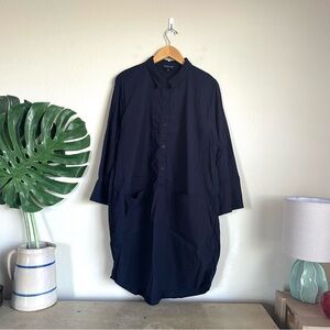 Black Button-Up Shirt Dress